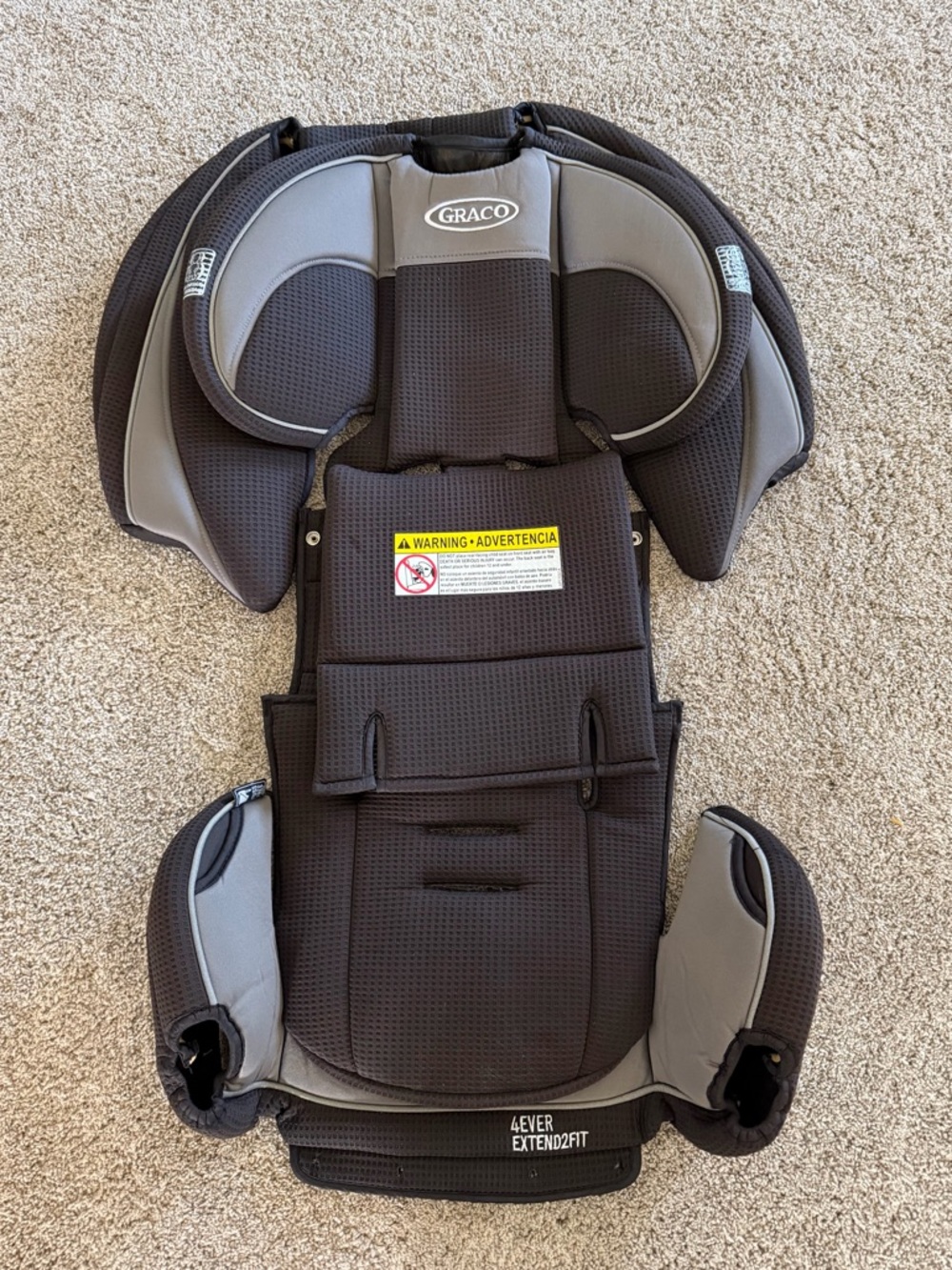 Graco 4Ever Extend2Fit Car Seat Seat Fabric Pad Replacement Black